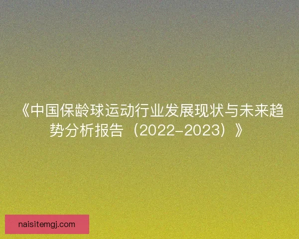 《中国保龄球运动行业发展现状与未来趋势分析报告（2022-2023）》