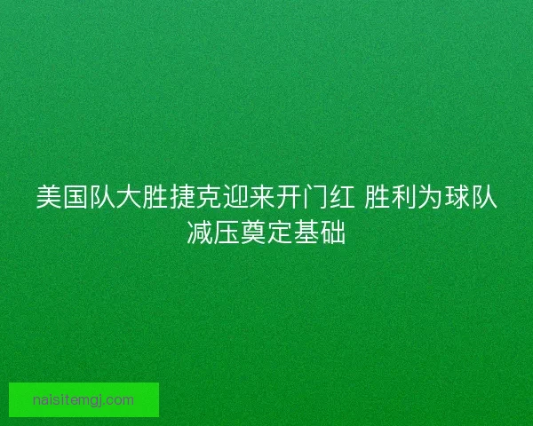 美国队大胜捷克迎来开门红 胜利为球队减压奠定基础